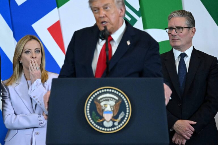 ‘voce-nao-se-importa-se-eu-te-chamar-de-linda,-certo?’,-diz-trump-a-meloni;-veja-video