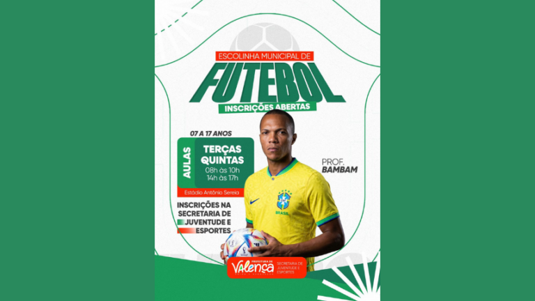Valença: Escolinha Municipal de Futebol está com inscrições abertas para novos alunos valenca:-escolinha-municipal-de-futebol-esta-com-inscricoes-abertas-para-novos-alunos