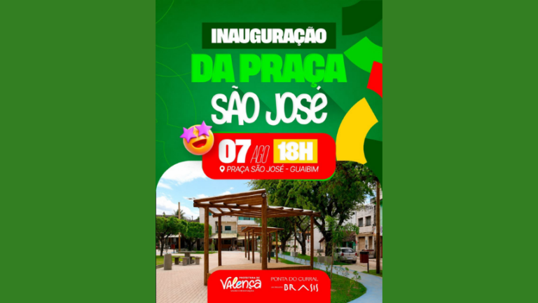 Praça São José será inaugurada nesta sexta-feira (7) no Guaibim praca-sao-jose-sera-inaugurada-nesta-sexta-feira-(7)-no-guaibim